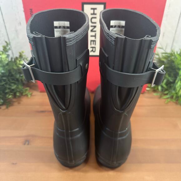 Hunter Women's Original Back Adjustable Short Rain Boots Black Size 9 - Picture 4 of 8